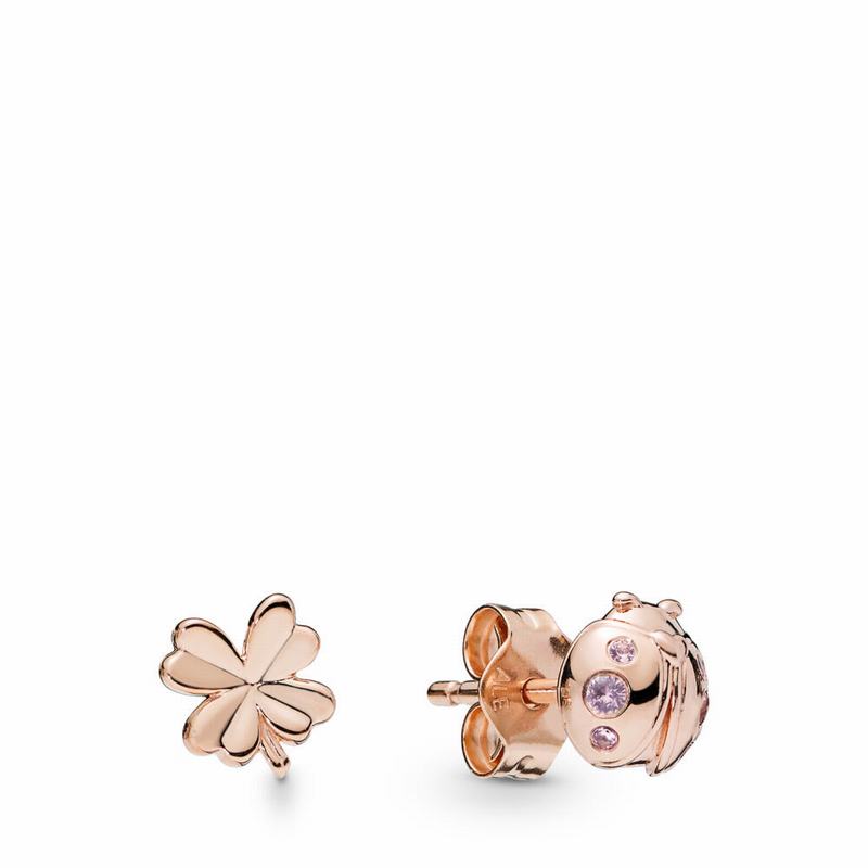 Pandora Rose™ Four-Leaf Clover & Ladybird Stud Earrings Egypt XU5407139